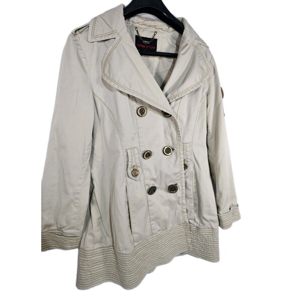 Miss Sixty Trench coat Women's Studded S Button - Picture 2 of 7